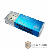 USB 2.0 Card reader CBR Human (&quot;Glam&quot;) CR-424, синий цвет, All-in-one, Micro MS(M2), SD, T-flash, MS-DUO, MMC, SDHC,DV,MS PRO, MS, MS PRO DUO