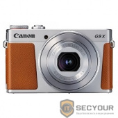 Canon PowerShot G9 X Mark II серебристый/коричневый {20.9Mpix Zoom3x 3&quot; 1080p SDXC CMOS IS opt 5minF TouLCD 6fr/s RAW 60fr/s HDMI/WiFi/NB-13L}