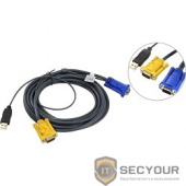 ATEN 2L-5206UP мон+клав+мышь USB(встроенный PS/2 to USB конвертер), SPHD15=&gt;HD DB15+USB A-Тип, Male-2xMale, 8+4 проводов, опрессованный, 6 метр, черный