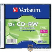 Verbatim  Диск CD-RW  700Mb 8-12x Slim case (шт) (43762)
