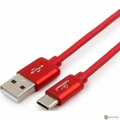 Cablexpert Кабель USB 2.0 CC-S-USBC01R-1M, AM/Type-C, серия Silver, длина 1м, красный, блистер