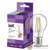 Iek LLF-A60-11-230-40-E27-CL Лампа LED A60 шар прозр. 11Вт 230В 4000К E27 серия 360°    