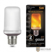 GAUSS 157402105 Светодиодная лампа LED T65 Flame 5W E27 20-80lm 1500K 1/10/100 