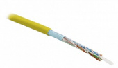 Hyperline FUTP4-C5E-S24-IN-PVC-YL-305 (305 м) Кабель витая пара, экранированная F/UTP, категория 5e, 4 пары (24 AWG), одножильный (solid), экран - фольга, PVC, –20°C – +75°C, желтый - гарантия: 15 лет компонентная, 25 лет системная