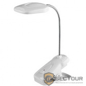 ЭРА Б0003728 Настольный светодиодный светильник NLED-420-1.5W-W белый {на прищепке, цвет. температура 3000К}