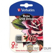 Verbatim USB Drive 8Gb Mini Tattoo Edition Rose 049881 {USB2.0}