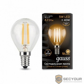 GAUSS 105801105 Светодиодная лампа LED Filament Шар E14 5W 420lm 2700K 1/10/50 
