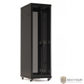 Hyperline TTR-4262-DD-RAL9005 шкаф напольный 19-дюймовый, 42U, 2055x600x1200 мм (ВхШхГ), передняя и задняя распашные перфорированные двери (75%), ручка с замком, цвет черный (RAL 9005) (разобранный)