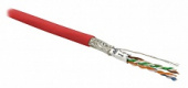 Hyperline SFUTP4-C6-P26-IN-LSZH-RD-500 (500 м) Кабель витая пара, экранированная SF/UTP, категория 6, 4 пары (26 AWG), многожильный (patch), экран - фольга + медная оплетка, LSZH, красный