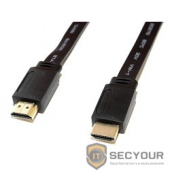5bites APC-185-002 Кабель  HDMI M / HDMI M V1.4b, высокоскоростной, ethernet+3D, зол.разъемы, плоский, 2м.