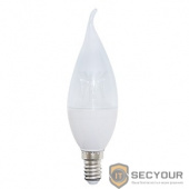 ECOLA C4UV80ELC candle   LED Premium  8,0W 220V  E14 4000K прозрачная свеча на ветру с линзой (композит) 130x37
