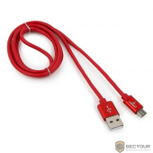 Cablexpert Кабель USB 2.0 CC-S-mUSB01R-1M, AM/microB, серия Silver, длина 1м, красный, блистер