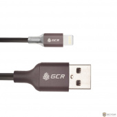 Greenconnect Кабель 3A 1.0m Apple USB 2.0  AM/Lightning 8pin MFI для Iphone 5/6/7/8/X - поддержка всех IOS, черный, со светодиодной индикацией заряда, (GCR-51032)