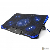 CROWN  Подставка для ноутбука CMLS-k331 BLUE ( до 19&quot; Размер 410*292*29мм , кулеры: D140mm*1+ D80mm*4, синяя led подсветка, регулятор скорости, 7 уровней наклона)