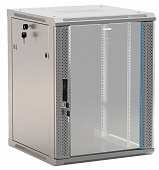 Hyperline TWB-1566-GP-RAL7035 Шкаф настенный 19-дюймовый (19&quot;), 15U, 775x600х600мм, стеклянная дверь с перфорацией по бокам, ручка с замком, цвет серый (RAL 7035) (разобранный)