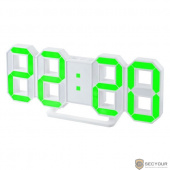 Perfeo LED часы-будильник &quot;LUMINOUS&quot;, белый корпус / зелёная подсветка (PF-663)