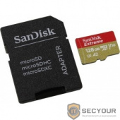 Флеш-накопитель Sandisk Карта памяти SanDisk Extreme microSDXC 128GB for Action Cams and Drones + SD Adapter 160MB/s A2 C10 V30 UHS-I U3