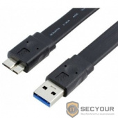 ORIENT MU-305F, Кабель Micro USB 3.0, Am -&gt; micro-Bm (10pin), 0.5 м, плоский, черный
