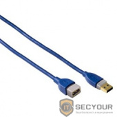 Кабель Hama H-39674 USB 3.0 A-A (m-f) удлинительный 1.8 м  экранированный 5 Гбит/с 3зв синий 