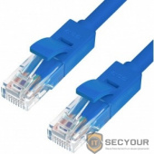 Greenconnect Патч-корд прямой 5.0m UTP кат.6, синий, позолоченные контакты, 24 AWG, литой, ethernet high speed, RJ45, T568B(GCR-LNC601-5.0m)