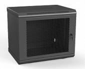 Hyperline TWL-0945-SD-RAL9005 Шкаф настенный 19-дюймовый (19&quot;), 9U, 500x600х450мм, перфорированная стальная дверь, несъемные стенки, 1 пара профилей, цвет черный (RAL 9005) (собранный)