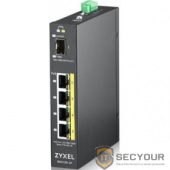 ZYXEL RGS100-5P-ZZ0101F Промышленный PoE+ коммутатор Zyxel RGS100-5P, 4xGE PoE+, 1xSFP, крепление на стену/DIN-рейку, IP30, два источника питания DC, бюджет PoE 120 Вт