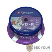 Verbatim  Диск DVD+R  4.7Gb 16x Cake Box Printable (25шт) (43539)