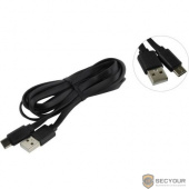 Дата-кабель Smartbuy USB - Type C, плоский, резиновый длина 2.0 м,  до 3А, черный (iK-3120r-3)