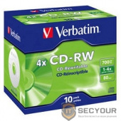 Verbatim  Диск CD-RW  700Mb 2x-4x DataLife+ (10шт)  (43123)