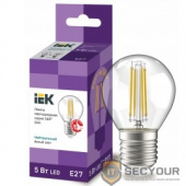 Iek LLF-G45-5-230-40-E27-CL Лампа LED G45 шар прозр. 5Вт 230В 4000К E27 серия 360°    