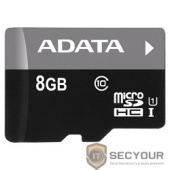 Micro SecureDigital 8Gb A-DATA AUSDH8GUICL10-RA1 {MicroSDHC Class 10 UHS-I, SD adapter}