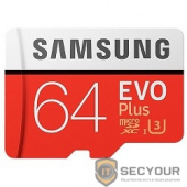 Micro SecureDigital 64Gb Samsung EVO Plus V2 Class 10 MB-MC64GA/RU {MicroSDXC Class 10 UHS-I U3, SD adapter}