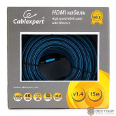 Кабель HDMI Cablexpert, серия Gold, 15 м, v1.4, M/M, синий, позол.разъемы, алюминиевый корпус, нейлоновая оплетка, коробка (CC-G-HDMI01-15M)