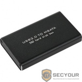 ORIENT 3501U3 Внешний контейнер, USB 3.0 для SSD mSATA 6Gb/s (ASM1153E), алюминий, черный цвет