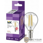 Iek LLF-G45-5-230-30-E14-CL Лампа LED G45 шар прозр. 5Вт 230В 3000К E14 серия 360°    