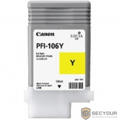 Картридж струйный Canon PFI-106 Y 6624B001 желтый для Canon для iPF6300S/6400/6450