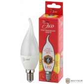 ЭРА Б0040881 ECO LED BXS-6W-827-E14 Лампа ЭРА (диод, свеча на ветру, 6Вт, тепл, E14)