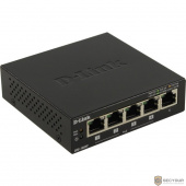 D-Link DES-1005P/B1A Неуправляемый коммутатор с 5 портами 10/100Base-TX, функцией энергосбережения и поддержкой QoS (4 порта с поддержкой PoE 802.3af/802.3at (30 Вт), PoE-бюджет 60 Вт)