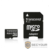 Micro SecureDigital 4Gb Transcend TS4GUSDHC10 {MicroSDHC Class 10, SD adapter}