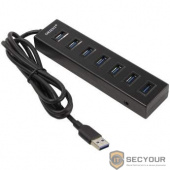 ORIENT BC-314, USB 3.0 HUB 7 Ports, выключатель, разъем доп.питания, черный (30799)