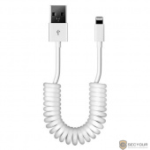 Дата-кабель Smartbuy USB - 8-pin для Apple, спиральный, длина 1,0 м, белый (iK-512sp white)/500