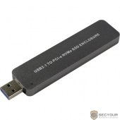ORIENT 3551U3, USB 3.1 Gen2 контейнер для SSD M.2 NVMe 2242/2260/2280 M-key, PCIe Gen3x2 (JMS583),10 GB/s, поддержка UAPS,TRIM, разъем USB3.1 Type-A, корпус в виде флешки, черный (30901)  