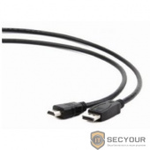 Cablexpert Кабель DisplayPort-&gt;HDMI, 7.5м, 20M/19M, черный, экран, пакет (CC-DP-HDMI-7.5M)