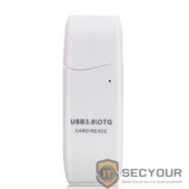 USB 3.0 Card Reader/W Mini SDXC/SD3.0/SDHC/microSD/T-Flash (CR-018W), поддержка OTG,  microUSB, белый