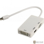 ORIENT Кабель-адаптер Mini DisplayPort M C310W -&gt; HDMI/ DVI-I/ VGA, длина 0.2 метра, белый