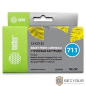 Cactus CZ132A  Картридж № 711  (CS-CZ132)  для HP Designjet T120/520, жёлтый, с чипом