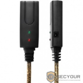Greenconnect Удлинитель 7.0m USB 2.0, AM/AF, черно-прозрачный, с активным усилителем сигнала, 28/24 AWG, разъём для доп.питания, GCR-UEC3M2-BD2S-7.0m
