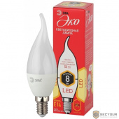 ЭРА Б0040883 ECO LED BXS-8W-827-E14 Лампа ЭРА (диод, свеча на ветру, 8Вт, тепл, E14)
