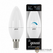 GAUSS 103101207-D Светодиодная лампа LED Свеча-dim E14 7W 590lm 4100К диммируемая 1/10/100 