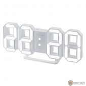 Perfeo LED часы-будильник &quot;LUMINOUS&quot;, белый корпус / белая подсветка (PF-663) 